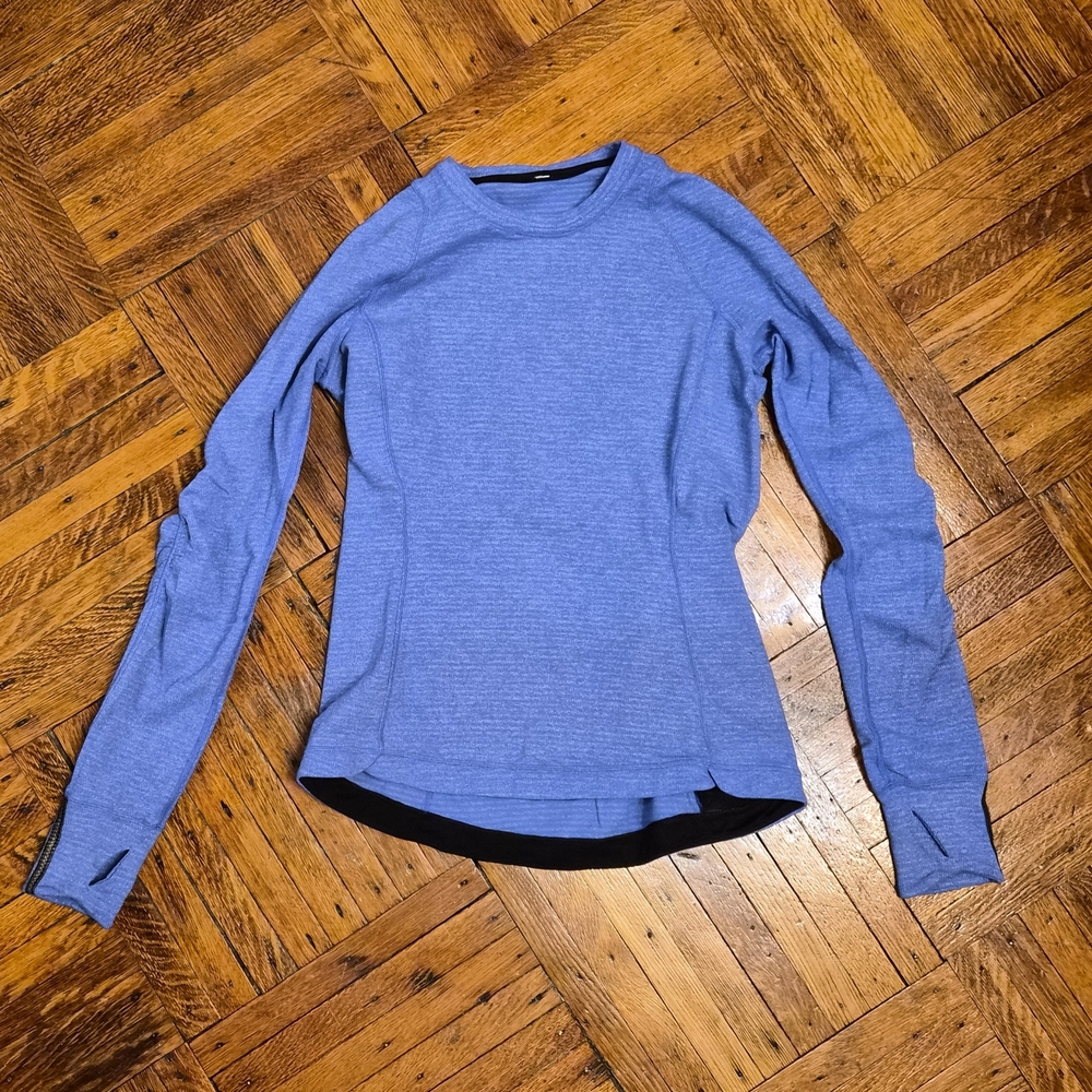 It's Rulu Heathered Blue Lululemon Run Long Sleeve Shirt sz 10